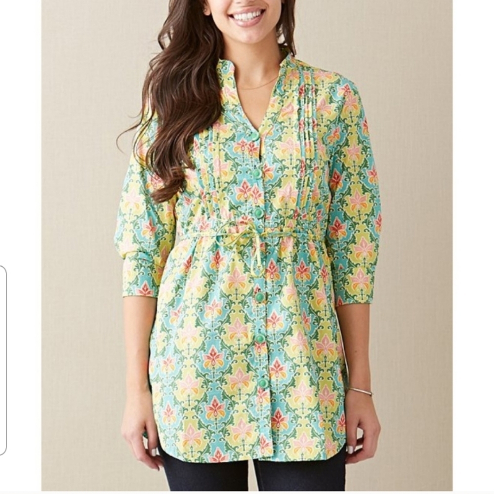 Matilda Jane Green Acres Floral Tunic Top